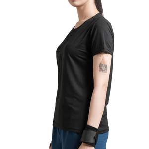 Camiseta Deportiva de Manga Corta para Mujer, Negra, de Secado Rápido, Cuello Redondo, Ligera, Transpirable, para Gimnasio, Fitness, Running, Yoga, Ropa Deportiva Informal - Product Image 4