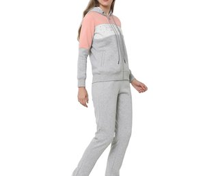 Ensemble de survêtement zippé uni pour femme, sweat à capuche et pantalon de jogging, streetwear décontracté, hiver, 100% coton, prix abordable, prix de gros - Product Image 3
