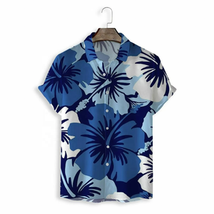 Summer Casual <b>Beach</b> <b>Men's</b> Button-Up <b>Shirt</b> Custom Short Sleeve Anti-Wrinkle Breathable Poplin Tropical Floral Hawaiian <b>Shirt</b> - Product Image 1