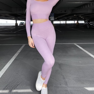 Conjuntos de Yoga de entrenamiento informal para mujer de alta calidad 2024, cintura media, seda, sin costuras, ropa de gimnasio, pantalones de Yoga estampados con Logo de talla grande - Product Image 4