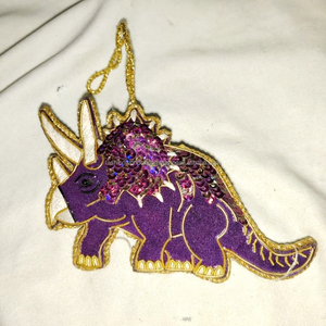 เครื่องประดับตกแต่งรูปนกกีวีทำมือ ผ้าปักลายดอกไม้ประดับลูกปัดและขอบตกแต่งด้วยดิ้นทอง - Product Image 6