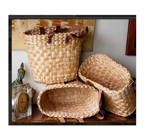 Artisan Banana Leaf Fiber Gift <b>Hamper</b> Set Wedding Favor Bins Rustic Woven Containers Decorative <b>Storage</b> Totes Eco Craft Boxes - Product Image 1