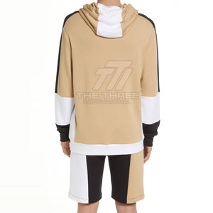 Wholesale Men Winter Casual Solid <b>Hoodies</b> and Shorts Sets 100% Cotton Breathable <b>Lightweight</b> Sportswear - Product Image 4