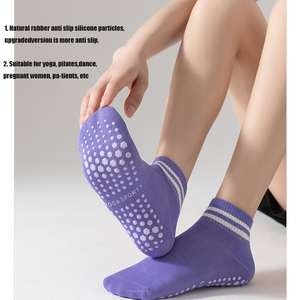 Non-Slip Yoga <b>Socks</b> with <b>Grips</b> for Women-Pilates Ballet Barre Hospital & Pregnant Use-3 Pairs Knee High Wool Liner - Product Image 4