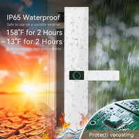 Cerradura Inteligente de Aluminio Impermeable Blanca con Wi-Fi, Entrada sin Llave, Control Remoto Digital por Aplicación, Compatible con la Aplicación Tuya, para Puertas de Madera, Hogar y Apartamento