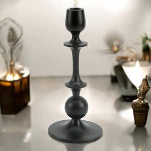 <b>Black</b> Noble <b>Candlestick</b> Holder Durable Metal Design for Home Decoration - Product Image 2