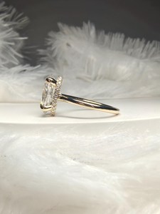 Anillo de halo con diamante ovalado de 3.01 quilates cultivado en laboratorio, sorpresa solitaria para mujer, oro macizo de 14 quilates, joyería clásica fina para bodas, para enamorados. - Product Image 5