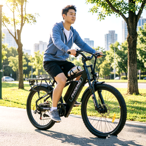 Bicicleta eléctrica de montaña de 26 pulgadas, neumáticos de 26 pulgadas, cuadro de aluminio ligero, batería de litio de 48V 8AH, doble absorción de impactos - Product Image 4