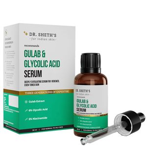 Dr Sheths Gulab & 6% Glycolic Acid & 5% Niacinamide Instant Brightening <b>Face</b> <b>Serum</b> | Normal to Oily Skin | Sensitive Skin | 30ml - Product Image 1