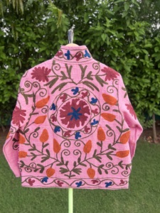 Veste en coton brodée faite à la main de qualité supérieure pour femmes |   Vêtements d'extérieur écologiques, respirants, floraux, mode bohème d'hiver - Product Image 4