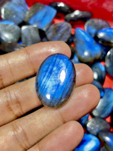 Labradorita azul Natural 100%, piedras preciosas sueltas, cabujón de labradorita azul de alta calidad, lote de piedra de cristal curativa, suministro a granel de Labra - Product Image 4