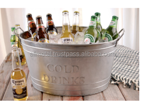 Tina de vino de forma ovalada de acero inoxidable de diseño antiguo personalizado, Tina de hielo o cubo de cerveza para fiestas interiores y exteriores - Product Image 4