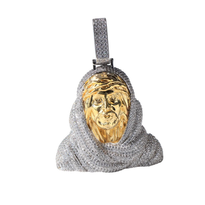 Moissanite diamante Jesús cara dos tonos oro Iced GRA certificado religioso personalizado Hip Hop fiesta Unisex colgante collar - Product Image 1