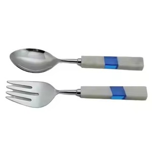 Ensemble de présentation de salade haut de gamme, collection de cuillères et fourchettes en acier inoxydable pour banquets - Product Image 1