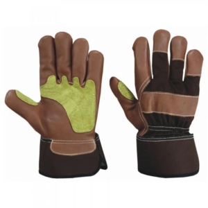 ถุงมือหนังวัวแท้สีน้ำตาลคุณภาพสูงเสริมความแข็งแรง สำหรับงานหนัก อุปกรณ์ป้องกันมือเพื่อความปลอดภัยส่วนบุคคล - Product Image 4