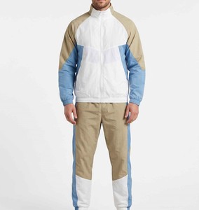 Survêtement coupe-vent 2 pièces pour homme, écologique, imperméable, léger, respirant, coupe classique, avec empiècements contrastants - Product Image 1