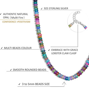 Multi Opal <b>Beads</b> Mix <b>Necklace</b> Mixed Opal <b>Bead</b> <b>Necklace</b> for Women Elegant Multi Opal <b>Beads</b> Jewelry <b>Necklace</b> Handmade Multi Opal - Product Image 1