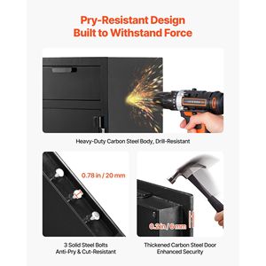 ตู้เซฟนิรภัยแบบดิจิตอล ขนาด 1.2 คิวบิกฟุต 2 ชั้น สำหรับเก็บของหนัก  ช่องใส่ของด้านหน้าขนาดใหญ่  สำหรับเก็บเงินสด - Product Image 5