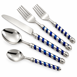 ชุดช้อนส้อมมีดหรูหราสไตล์วินเทจบาโรก ทำจากสแตนเลส 304 ขัดเงาสีทอง - Product Image 5