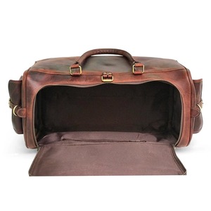 กระเป๋าเดินทางหนังแท้วินเทจทำมือจุของได้เยอะสามารถปรับได้ - Product Image 6