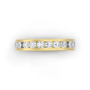 แหวนแต่งงานเพชรทรงกลมทองคำขาว 14K ขนาด 7 ของขวัญสำหรับผู้หญิง - Product Image 2