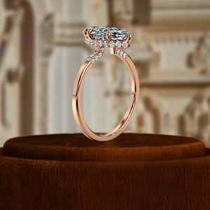 แหวนเพชรทรงมาร์คีส์ 1 กะรัต รับรองโดย IGI ประดับเพชรแบบฮาล์ฟเพฟ แหวนหมั้นเพชรเม็ดเดี่ยว ทองคำขาว 14k แหวนแต่งงานดีไซน์พิเศษ - Product Image 6