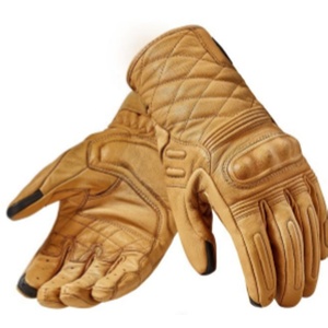 Guantes de Carreras Unisex de Cuero Amarillo de Alta Calidad, Nuevo Estilo, Transpirables, Impermeables, Compatibles con Pantalla Táctil, Hechos en EE. UU. - Product Image 1