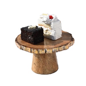 Support à gâteau rond en bois naturel, design personnalisé, pour table, décoration de mariage, anniversaires, en solde - Product Image 1