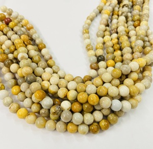 Chaîne de perles rondes en pierre de corail de qualité supérieure, 15,5 pouces, perles rondes en pierre - Product Image 1