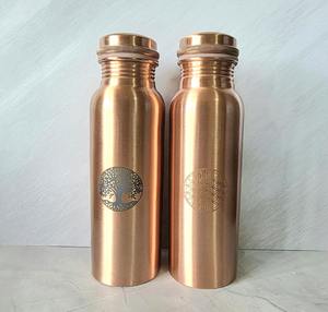 ขวดน้ำทองแดงลายต้นไม้ ใช้ซ้ำได้สำหรับการเดินทาง สำนักงาน ยิม - Product Image 4