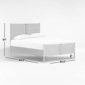 Wholesale Boho Solid Wood <b>Bed</b> with Natural Rattan Headboard | Cane Woven Double <b>Bed</b> <b>Frame</b> | Coastal Style Bedroom Furniture - Product Image 6
