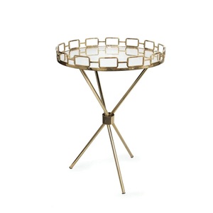 Table basse contemporaine en marbre et laiton, meuble de salon moderne, table d'appoint décorative - Product Image 5