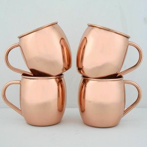 Copper Beer <b>Mugs</b> Solid Metal Vintage Style <b>Reusable</b> Party Drinkware for Adults Single Wall Design - Product Image 3