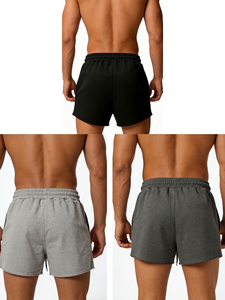Men's 100% Cotton Solid Color Drawstring Mid Waist Casual Breathable Quick Dry Shorts with Pockets Made in Bangladesh - Product Image 6