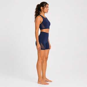 Conjunto de sujetador deportivo y pantalones cortos para mujer, personalizado por OEM, transpirable, elástico, para gimnasio, entrenamiento, ropa deportiva, fabricante mayorista - Product Image 2