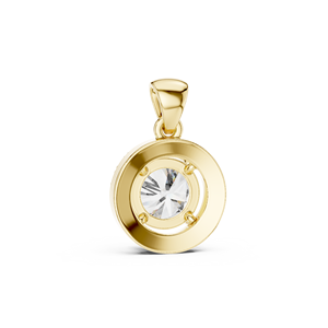 Brilliant round cut <b>pendant</b> necklace <b>solid</b> <b>gold</b> elegant solitaire fine jewelry gift for women - Product Image 2