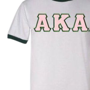 Camiseta AKA con letras para mujer, camiseta de algodón rosa, gris y verde, ropa griega informal de moda de manga corta, top cómodo para el día a día - Product Image 2