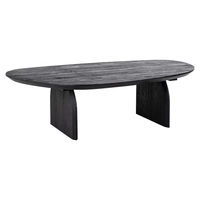 Dernier design moderne 2024 en bois de manguier massif finition noire pure sablée élégante salon centre de maison table basse pliante