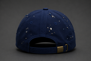 Casquette de baseball personnalisée en chenille brodée, 6 panneaux, haute qualité, non structurée, profil moyen, visière hautement incurvée, strass - Product Image 4