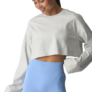 Sudadera corta para mujer, suave y ligera, top corto para damas, sudadera corta informal, ropa de calle a la moda, sudadera corta para mujer - Product Image 1