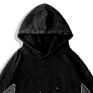 Haut à capuche pour homme en coton molletonné 100% de haute qualité, coupe slim, style streetwear, imprimé délavé à l'acide, tendance, pour l'hiver, fabrication directe ODM - Product Image 6