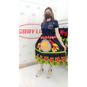 Women's Pohnpei an Casual Embroidered <b>Skirts</b> Women's Tropical Floral Print Ruffle Self Tie Knot <b>Split</b> Beach Hawaiian Mini <b>Skirt</b> - Product Image 1