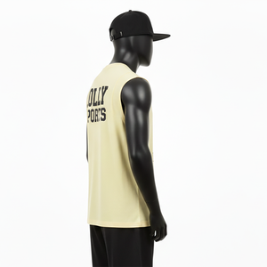 Camiseta sin mangas para hombre, de poliéster entrelazado, transpirable, con logo personalizado, 100% algodón, corte holgado, estampada. - Product Image 5