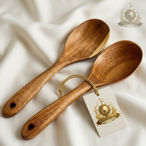 Premium Teak Wood Kitchen <b>Utensils</b> <b>Set</b> Nonstick <b>Cooking</b> Spoons Skimmer Slotted Spatula Ladle Eco Friendly Kitchenware Tools - Product Image 5