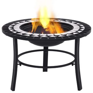 26.8 \ "in ceramica mosaico fuoco Pit in bianco e nero - Product Image 2