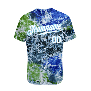 Camiseta de Béisbol Personalizada para Hombre, Manga Corta, Impresión Sublimada, Poliéster Transpirable, Corte Regular, Cierre de Botones, Nombre del Equipo y Patrón - Product Image 2