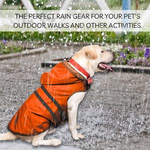 Best Petware Collection Sale <b>Dog</b> <b>Raincoat</b> Waterproof Lightweight Breathable <b>Hooded</b> Poncho Rain Coat Jacket <b>with</b> Adjustable Strap - Product Image 4