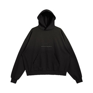 Jersey de punto de 300gsm de alta calidad para mujer, Jersey de invierno con capucha de gran tamaño, bolsillo desgastado estampado de otoño - Product Image 5