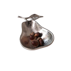 Assiette décorative en métal en forme de feuille, faite à la main, dorée et polie, motif végétal, style glamour, plateau de service pour aliments et en-cas - Product Image 6