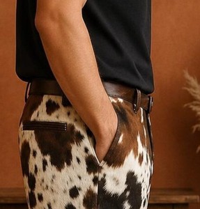 Shorts en cuir de vachette véritable pour hommes – Qualité supérieure, style décontracté, streetwear, durables, coupe ajustée, bas de tenue d'été - Product Image 1